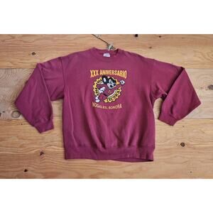 Mighty Mouse Graphic Nogales Mexico Red Sweatshirt Sz L 1990s